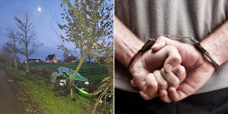 Verdachten vluchten na eenzijdig ongeval; politie houdt drie personen aan Verdachten vluchten na eenzijdig ongeval; politie houdt drie personen aan