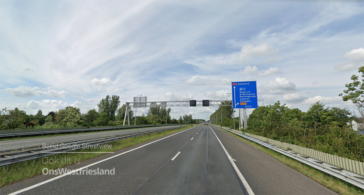 A7 Hoorn-Abbekerk vanaf 2 juni meerdere avonden/nachten afgesloten