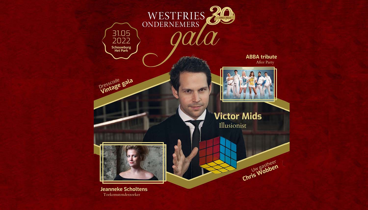 30e Westfries Ondernemersgala; Victor Mids, futurist, ABBA Tribute band en natuurlijk dé ondernemersprijzen