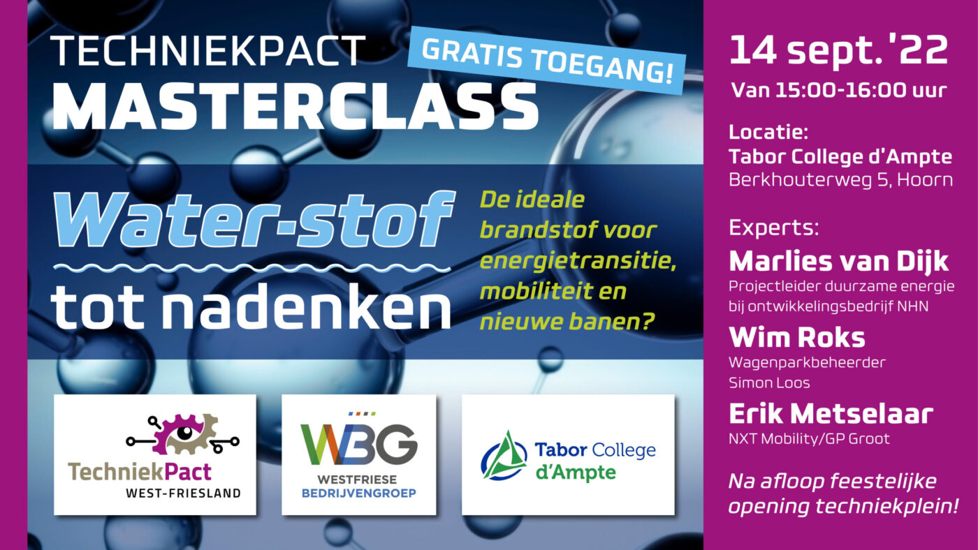 Masterclass Waterstof tot nadenken; Ideale brandstof voor energietransitie, mobiliteit en nieuwe banen?