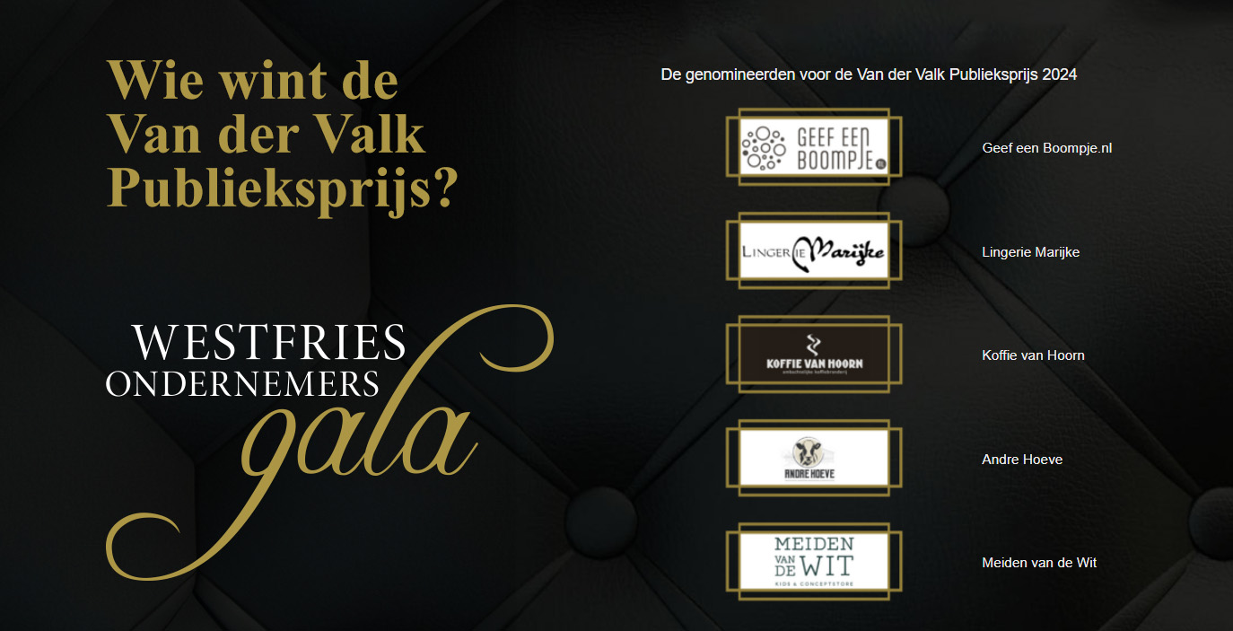 Laatste kans stemmen op publieksprijs en bestellen kaarten voor Westfries Ondernemersgala